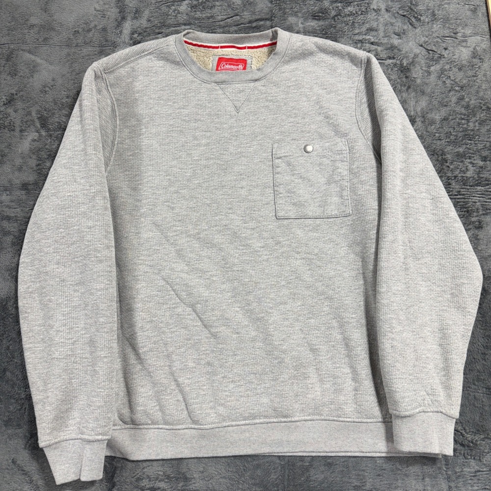 Coleman Sherpa Lined‎ Sweatshirt Mens XL Gray Waffle Knit Pocket SACF3D6207-B